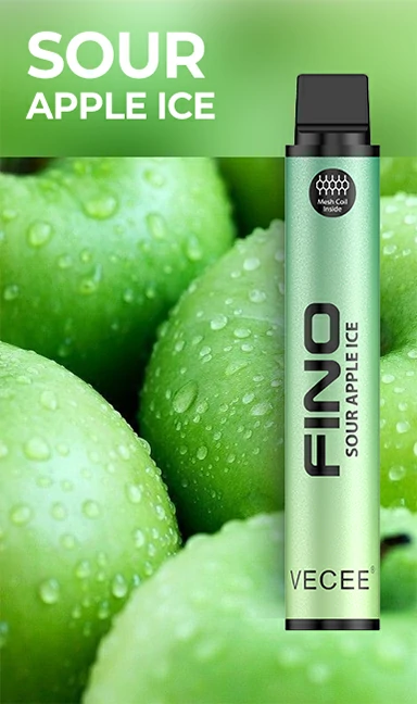 VECEE FINO 800puffs 430mAh Disposable Vapes Sour Apple Ice Flavor