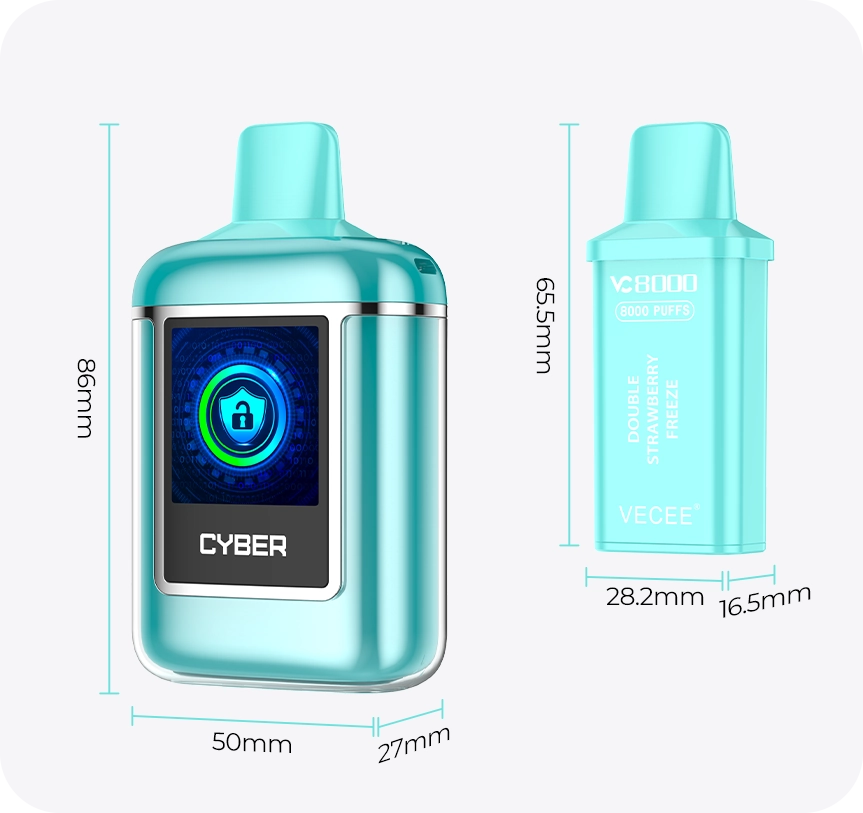 VECEE VC CYBER 650mAh 8000puffs Pod System Appearance Dimensions