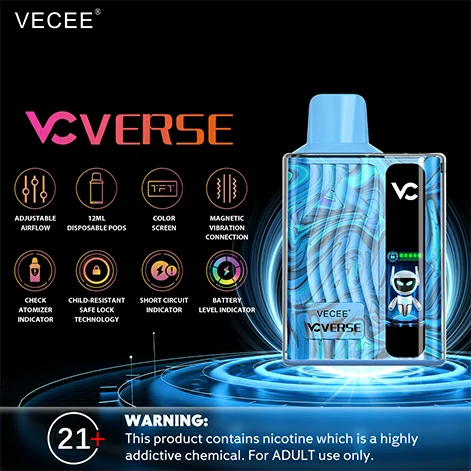 VECEE VC VERSE 650mAh 8000puffs Pod System Parameters and Specifications